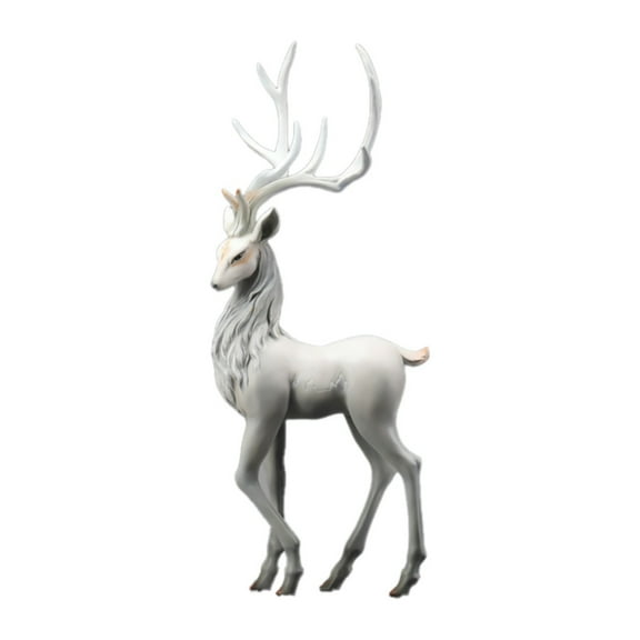 HCTSHG Christmas Reindeer Sculpture, Resin Deer Christmas Decoration, Matte Resin Elk Statues for Home Decor, Ideal for Living Room, Bedroom, Office, Bookshelf, and Desk Ornaments