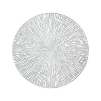 BKBP Round Placemats Metallic Vinyl Hollow Placemats 15'', Washable Easy Clean Wipeable Non Slip Stain Heat Resistant Dinning Table Place Mats for Wedding Party Decoration and Home Use