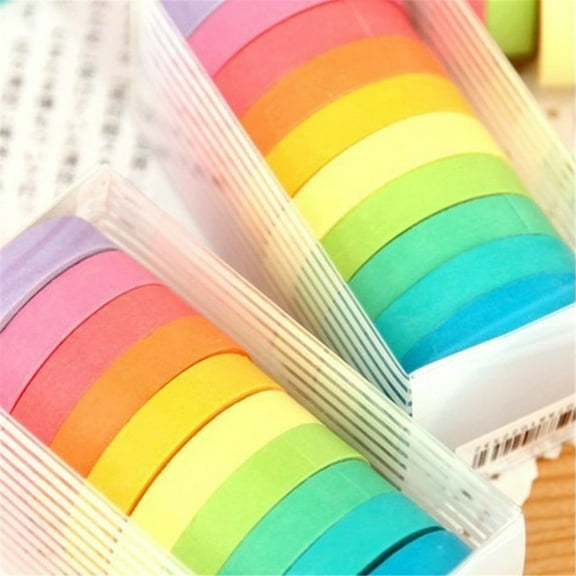 BKBP Colored Washi Tape 10 Roll Multi Pack - 164 Feet x 3.9in Wide Set Rainbow Solid Color Tape for Egg Decorating DIY School Supplies