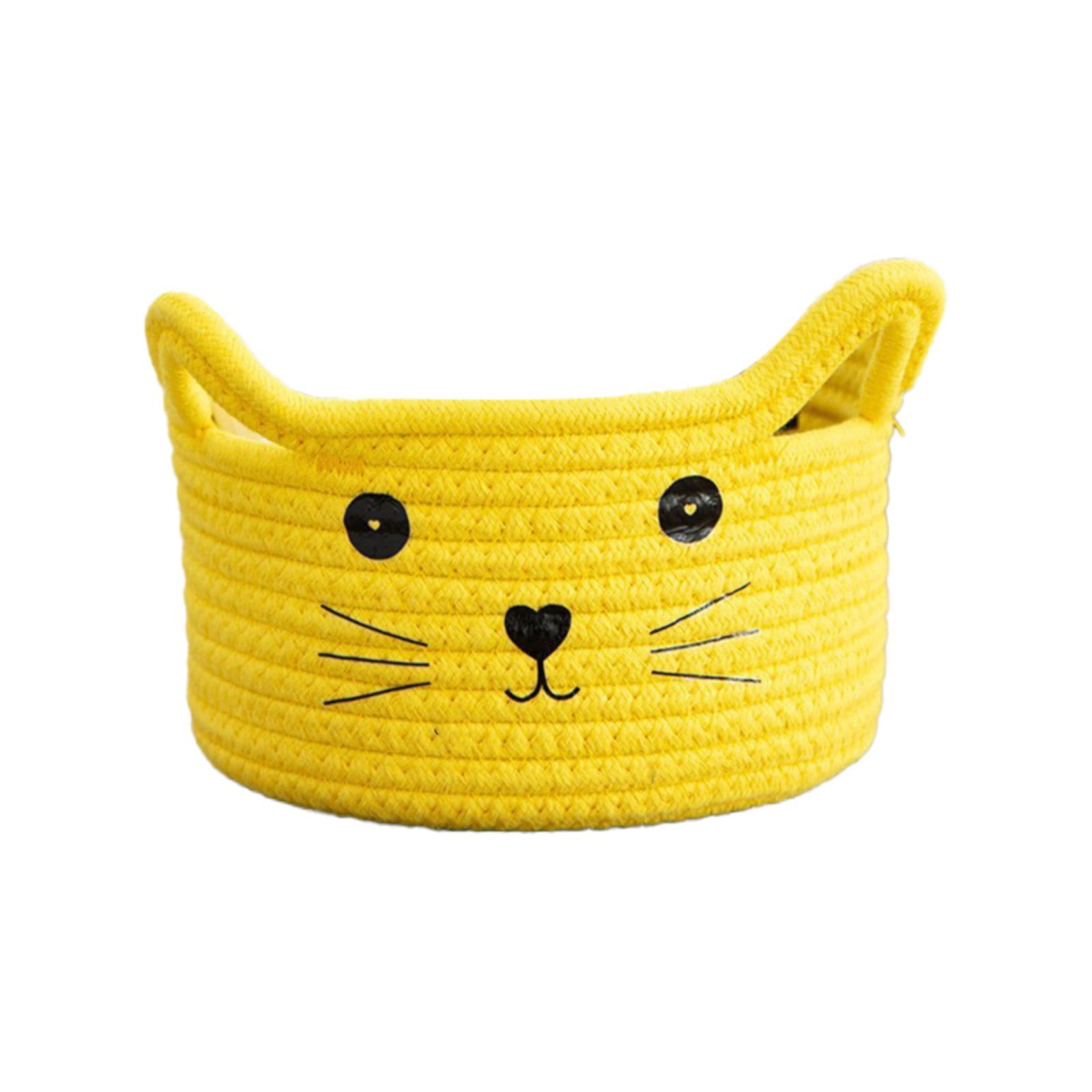 BKBP Cotton Rope Baskets with Cat Ears Design, Decorative Toy Storage ...
