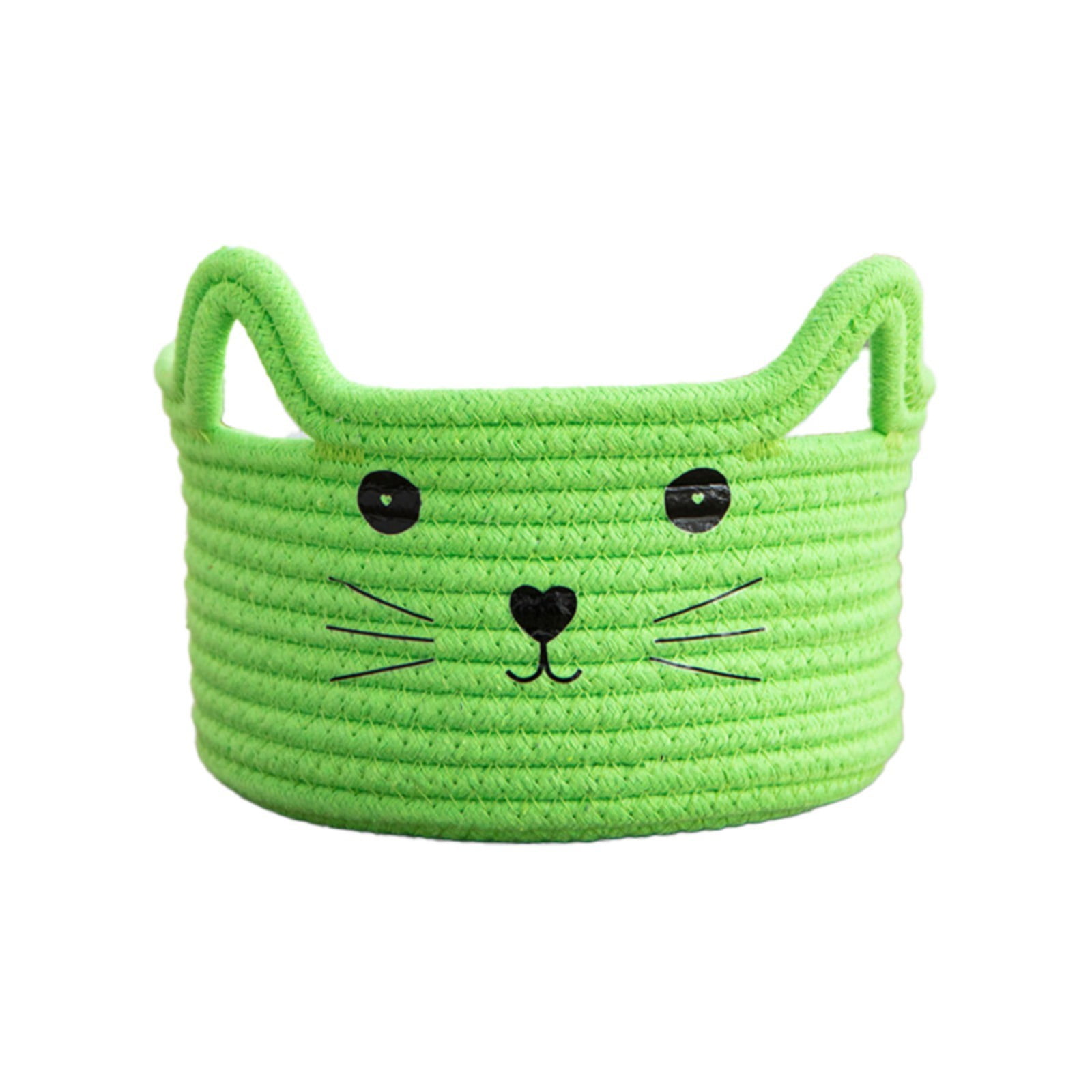 BKBP Cotton Rope Baskets with Cat Ears Design, Decorative Toy Storage ...