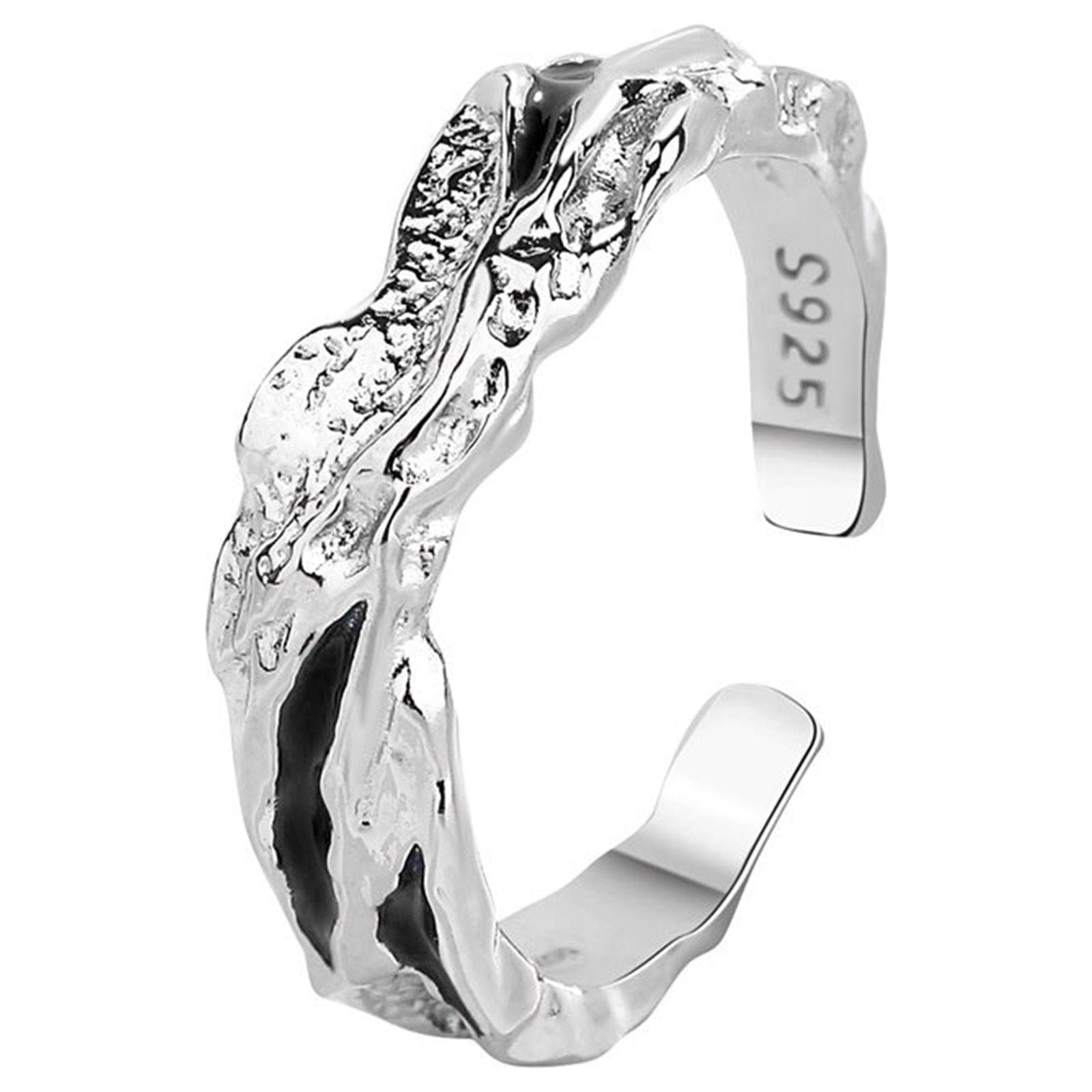 BKBP Couple's Open Ring S925 Adjustable Swivel Sterling Silver ...
