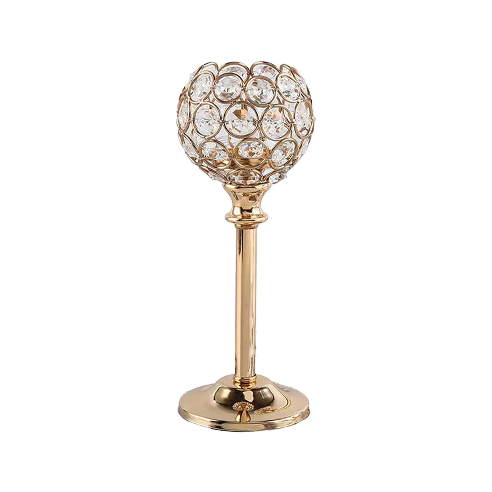 BKBP Crystal Candlestick Holders Metal Crystal Bowl Candelabras, Tall Crystal Votive Candlestick Holders Elegant Crystal Candle Centerpiece for Dining Table Wedding Decor