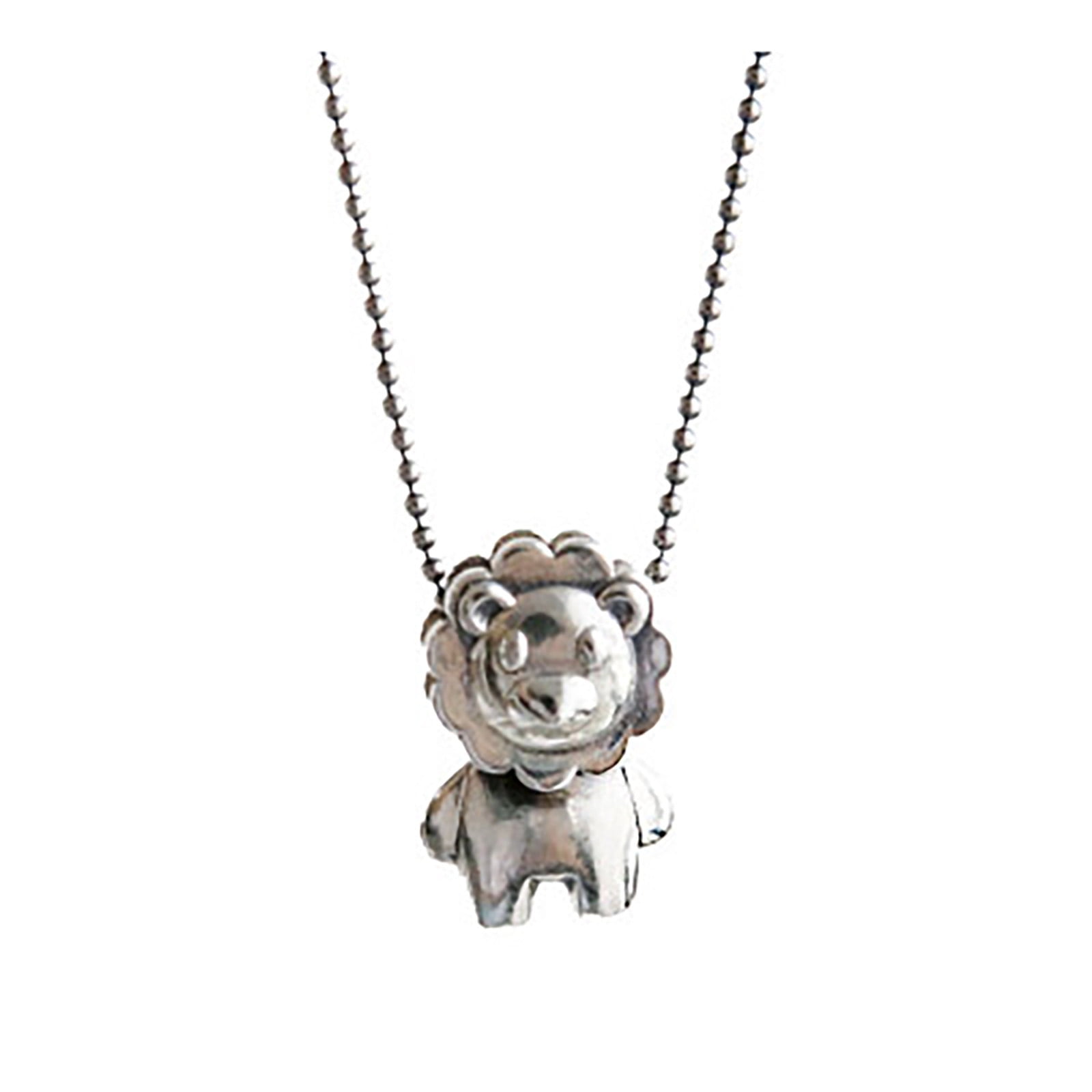 BKBP Cute Little Lion Necklace for Women Pendant Words Silver Animals Necklaces Pendants Waterproof Dainty Choker Necklace Charm Necklace Gift Jewerlry Walmart