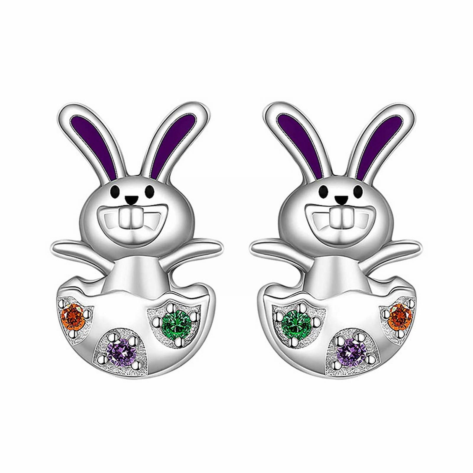 Easter Bunny Earrings / Hoop Earrings / Cute Earrings / Glitter...