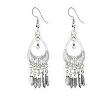 BKBP Fashion Personality Temperament Flower Leaves Tassel Dreamcatcher Earrings for Women Jewelry Gifts