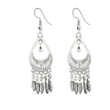 BKBP Fashion Personality Temperament Flower Leaves Tassel Dreamcatcher Earrings for Women Jewelry Gifts