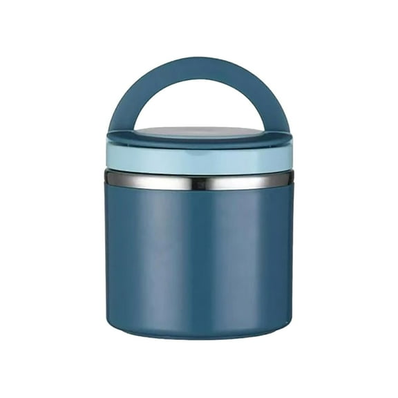 BKBP Food Flask Stainless Steel Leak Proof Soup Flask for Hot Food Large Capacity Vacuum Insulated Food Thermos with Handle for Office Picnic Travel Blue Food Flasks for Hot Food