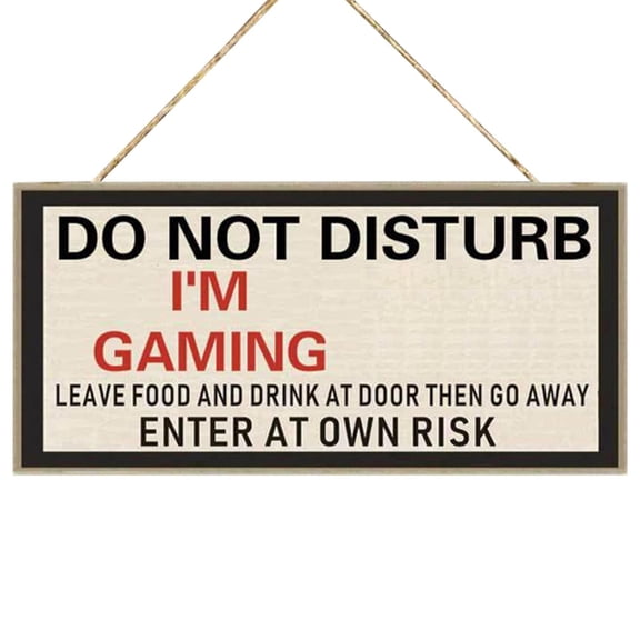 BKBP Gamer Gifts for Teen Boys Girls Do Not Disturb I'm Gaming Room Decor Wooden Hanging Door Signs for Kids Boys Bedroom Door Wall Decoration