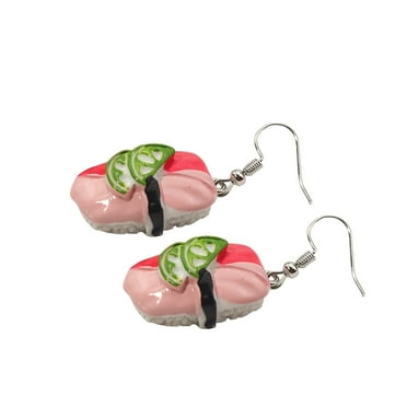 BKBP Imitation Sushi Earrings Novelty Cute Jewelry Womens Food Earings Unique Statement Dangle Earrings