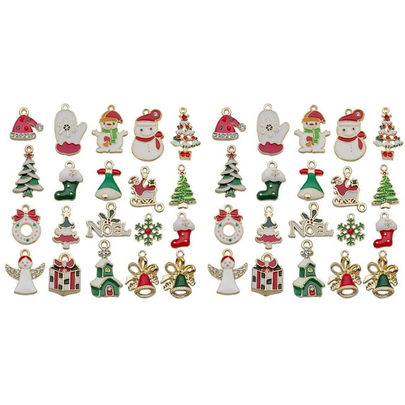 BKBP Mini Resin Christmas Ornaments Set,Rustic Christmas Decorations,Small Miniature Christmas Tree Ornaments - Santa Snowman Gingerbread Angel,Tiny Christmas Tree Decorations with Gift Box!