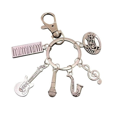 BKBP Music Instruments Key Chain Metal Keychain Keyring Key Organizer Small Instruments for Christmas Fist Day Of School Gifts Women Decor Key Accessories for Home Car Keys