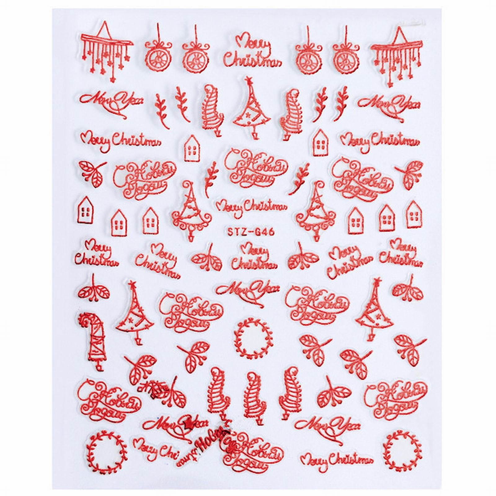 BKBP Nail Sticker Christmas Christmas Santa Snowflake Snowman Christmas