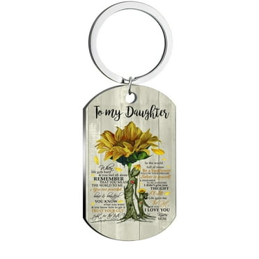 BKBP Necklace Keychain Accessories to My Daughter Sunflower Print Fashion Key Chain Waterproof Dainty Choker Necklace Charm Necklace Gift Jewerlry