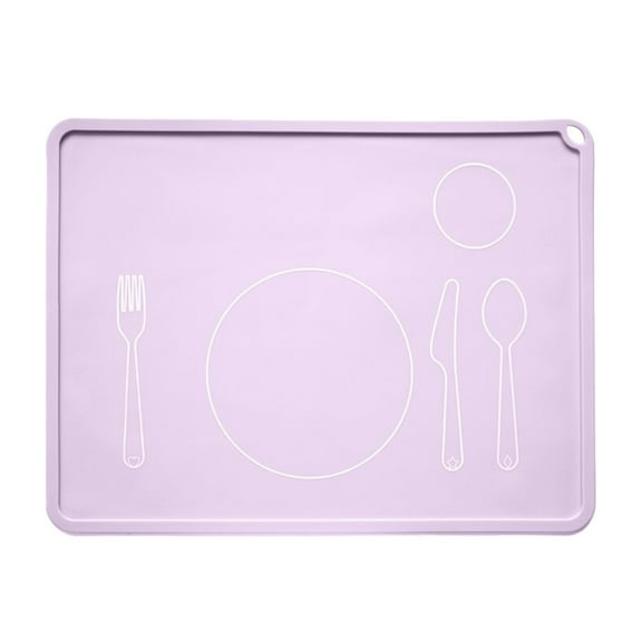 ​​BKBP Non-Slip Silicone Kids Placemat 16x12 Inch - Baby Toddler Food Mats with Suction Base for Dining Table Setting, Learning to Eat Travel Kitchen Mat