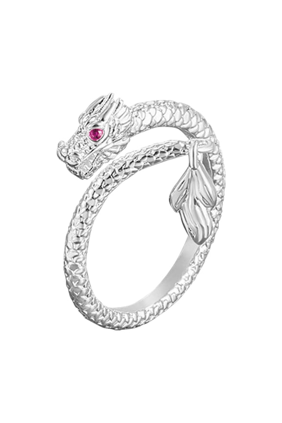 Pendulum Ring Dragon's Tail S925 Sterling Silver Open for Men Women Year Of Dragon Chinese Zodiac Ring Elegant Adjustable Minimalist Thumb Finger Rings Great Gift for Her