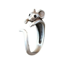 BKBP Rat Adjustable Ring Animal Alloy Mouse Open Full Of Fun Elegant Adjustable Minimalist Thumb Finger Rings Great Gift for Her