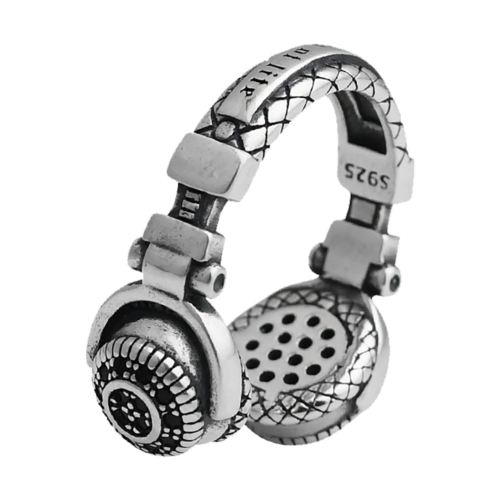 BKBP Ring Wearing Earphone Rings Trendy and Cool Thai Silver Female ...