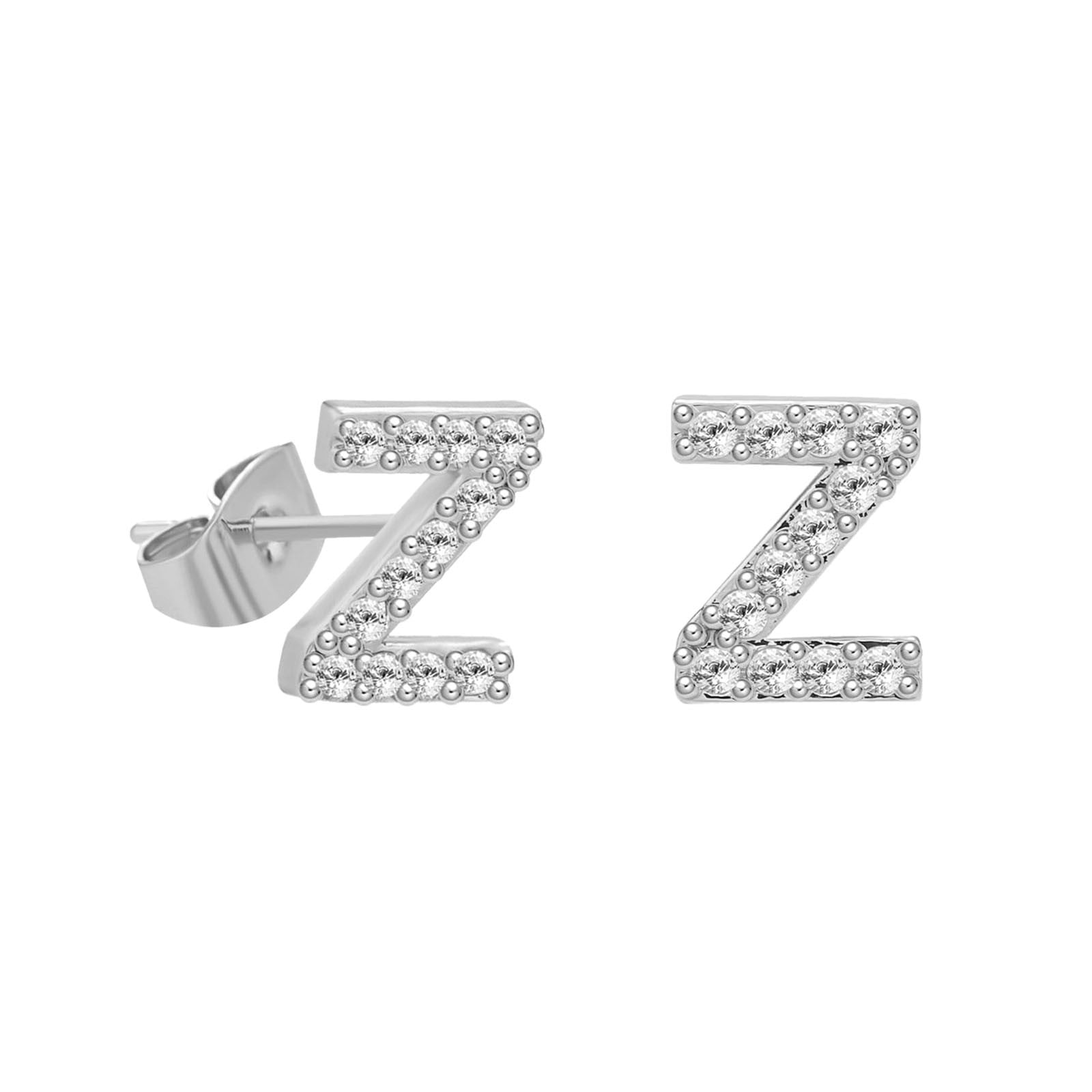 BKBP Simulated Diamond Stud Earrings Fashion Letters Initial Earrings