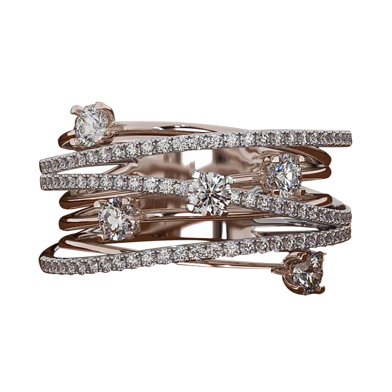 BKBP Sparkling Diamond Micropaved Zirconia Ring Fashion Women's Diamond ...