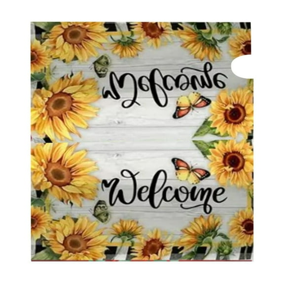 BKBP Summer Sunflowers Mailbox Cover Magnetic Welcome Floral Checkered Mailbox Wraps Post Letter Box Cover for Garden Yard Home Decor Standard Size 21" x 18"