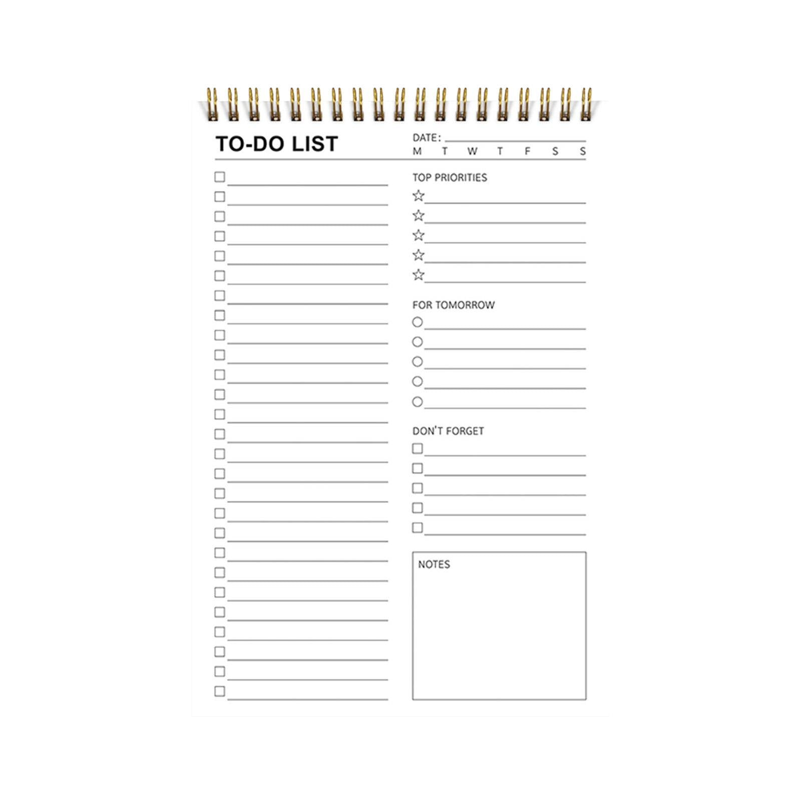 BKBP Undated Daily Planner Notepad With Task Checklist - Efficient To ...