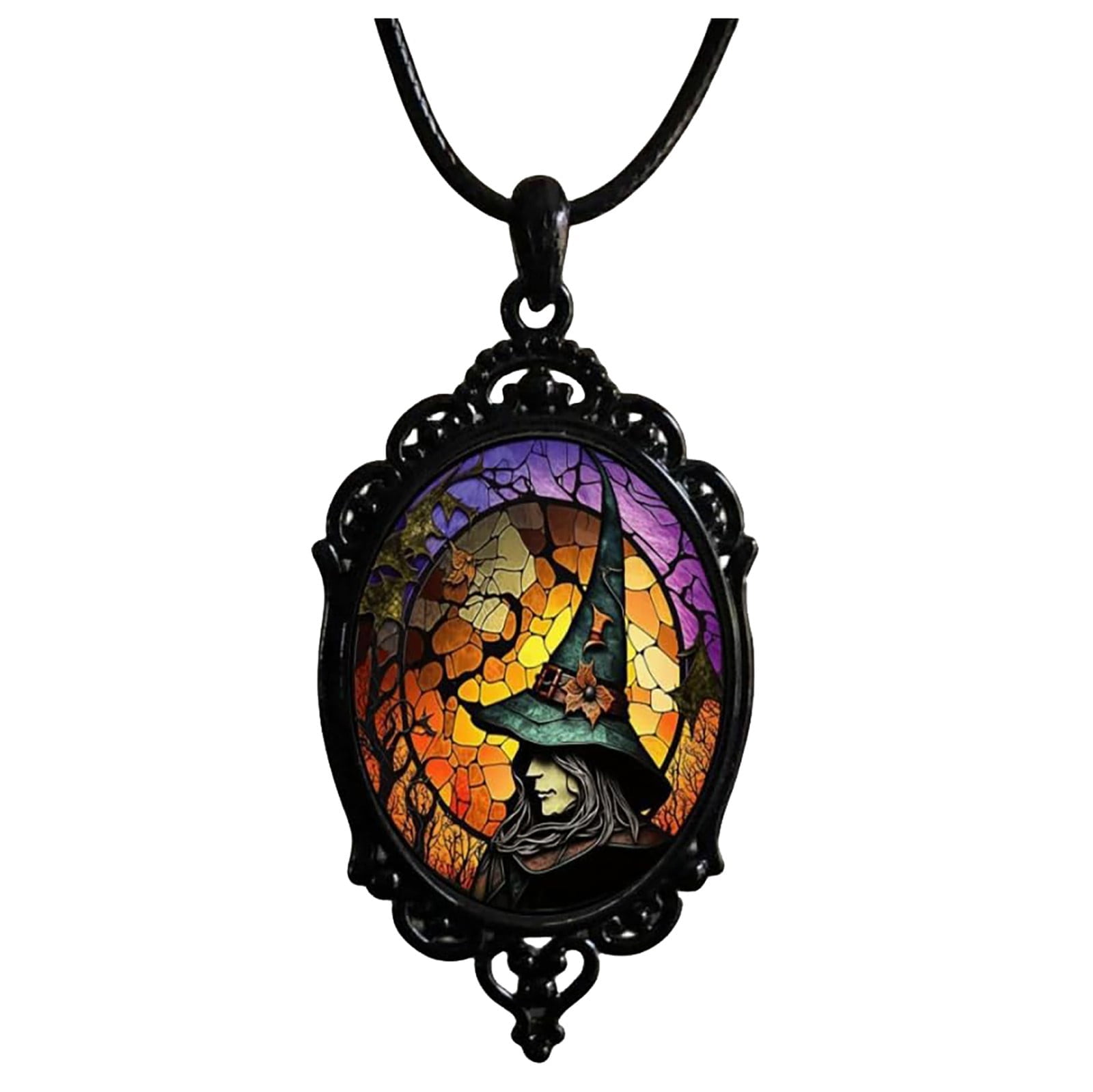 YWMAN Gothic Black Cat Cameo Necklace Set - Vintage Pendant With 2 Chains (Metal & Choker) & Gift Card