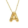 thumbnail image 1 of BKBP a Z Ins Style 18K Gold Stainless Steel Titanium 26 English Letters Bubble Letter Necklace Plated Balloon Initial Pendant With Bead Chain Dainty Jewelry Gift For Women, 1 of 8