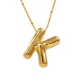 thumbnail image 1 of BKBP a Z Ins Style 18K Gold Stainless Steel Titanium 26 English Letters Bubble Letter Necklace Plated Balloon Initial Pendant With Bead Chain Dainty Jewelry Gift For Women, 1 of 8