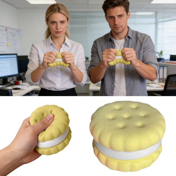 BKER 1 Pcs Slow Rising Toys Biscuit Stress Toys Biscuit Donut for Teens Adults Anxiety Stress Relief(Snack Style)