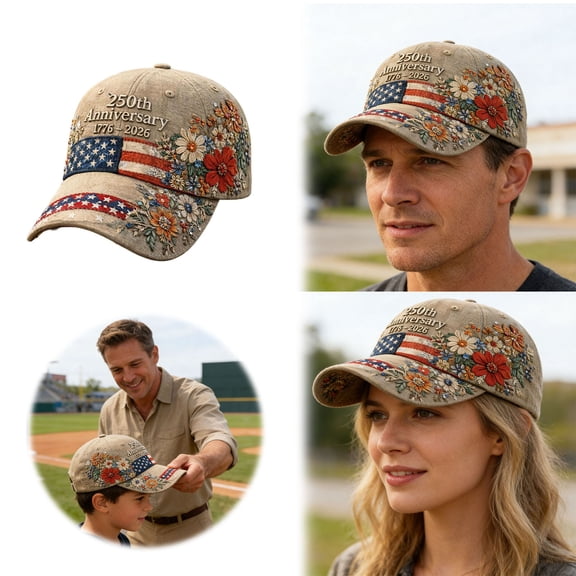 BKER 250th Anniversary Baseball Cap In Farmstyle Baseball Cap for Independence Day Decorations
