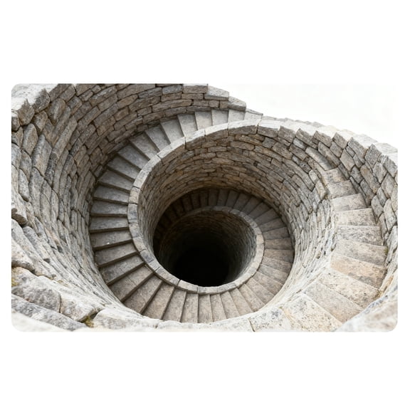 BKER 3D Vortex Illusion Rug for Living Room 24x16ft, Tunnel Optical Carpet, Cracked Stone Grey, Easy Clean Washable Black Hole , for Game Room