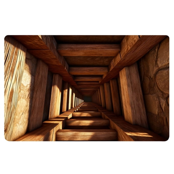 BKER 3D Vortex Illusion Rug for Living Room 24x16ft, Tunnel Optical Carpet, Cracked Stone Grey, Easy Clean Washable Black Hole , for Game Room