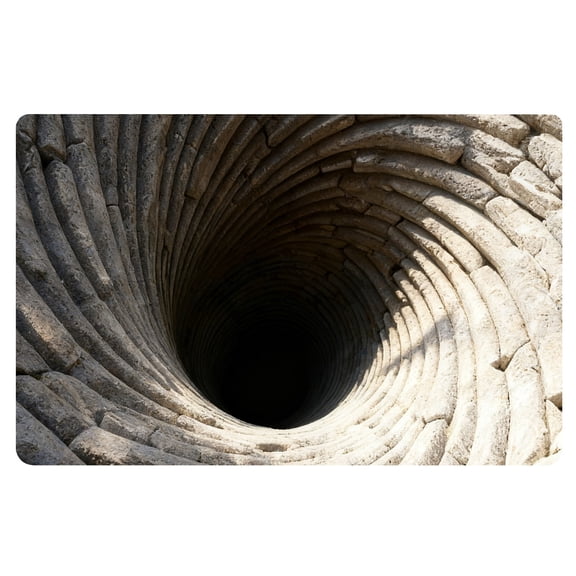 BKER 3D Vortex Illusion Rug for Living Room 24x16ft, Tunnel Optical Carpet, Cracked Stone Grey, Easy Clean Washable Black Hole , for Game Room