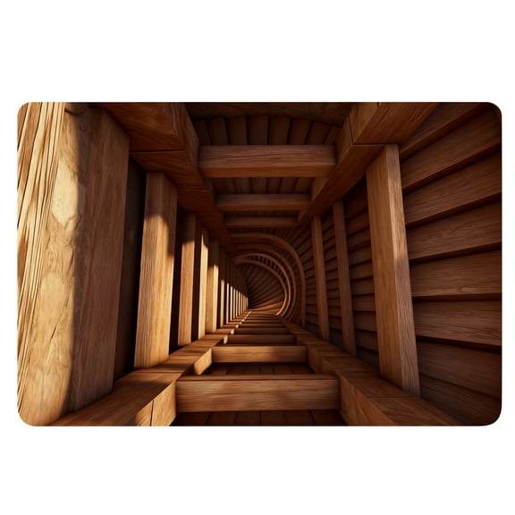 BKER 3D Vortex Illusion Rug for Living Room 24x16ft, Tunnel Optical Carpet, Cracked Stone Grey, Easy Clean Washable Black Hole Horror, for Game Room