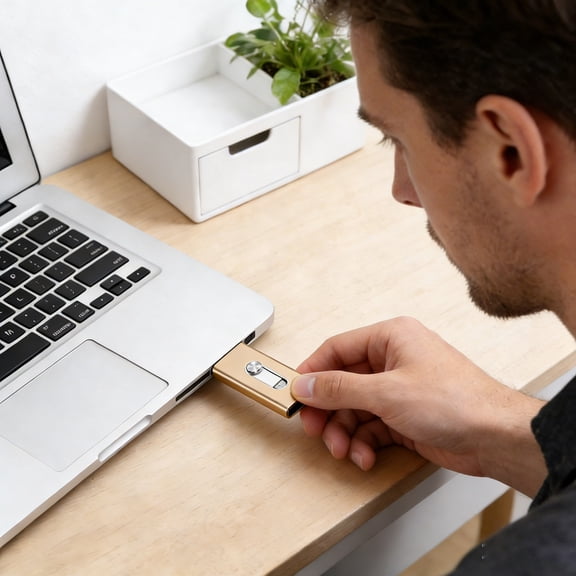 BKER 4 In 1 Drive USB + 8 Pin + USB 3.0 4 In 1 Mobile Phone Computer U Disk No WiFi No With Type C Adapter For More Device (Gold)