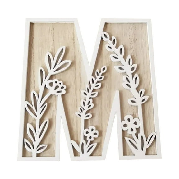 BKER 5 Inch 26 Letter For Wall Decoration Flowers Can Be Painted On Wood Children's Room Letters Wooden Letters For Crafts Name Signs Wedding Home Decoration