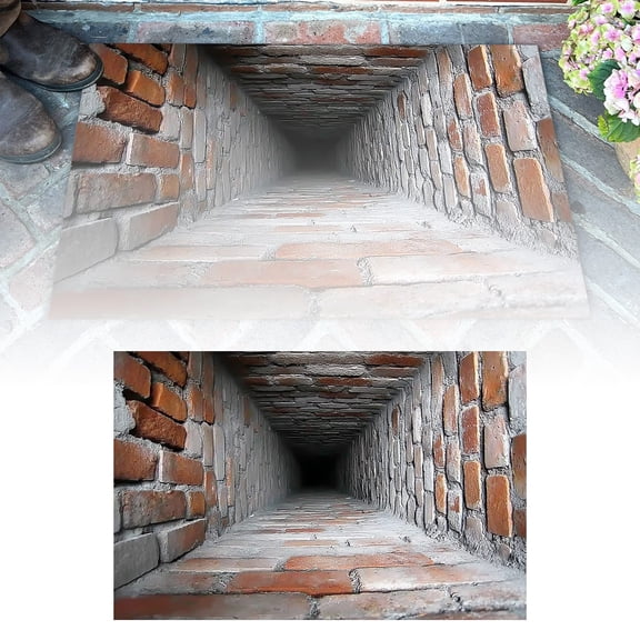 BKER Carpet Bottomless Hole Optical Ilusion Area Rug,3D Vortex Optical Illusion Rug Round Area Trap,3D Visual Illusion Fluffy Carpet,Anti-Skid Floor Mat