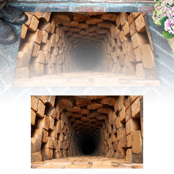 BKER Carpet Bottomless Hole Optical Ilusion Area Rug,3D Vortex Optical Illusion Rug Round Area Trap,3D Visual Illusion Fluffy Carpet,Anti-Skid Floor Mat