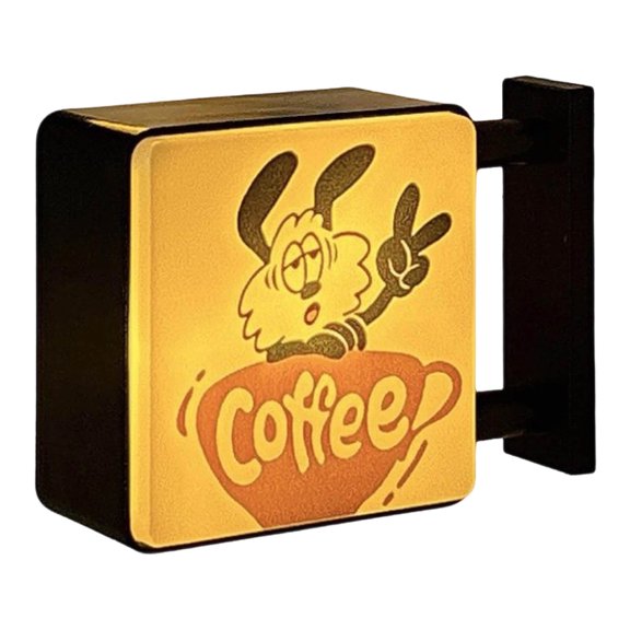 BKER Coffee Lamp Refrigerator Cute Cat Night Light Latte Art For Home Bar Fridge Coffee Lovers