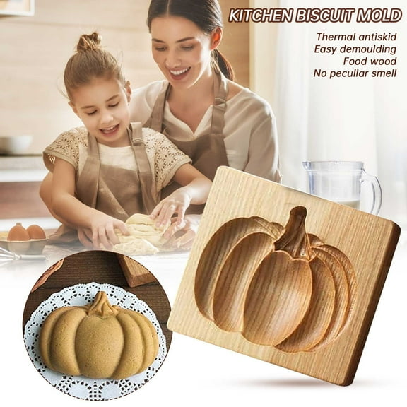 BKER DIY Baking Moulds Wooden Cookie Cookie Moulds Embossing Craft Decorative Baking Tools For Christmas Thanksgiving Christmas Kitchen