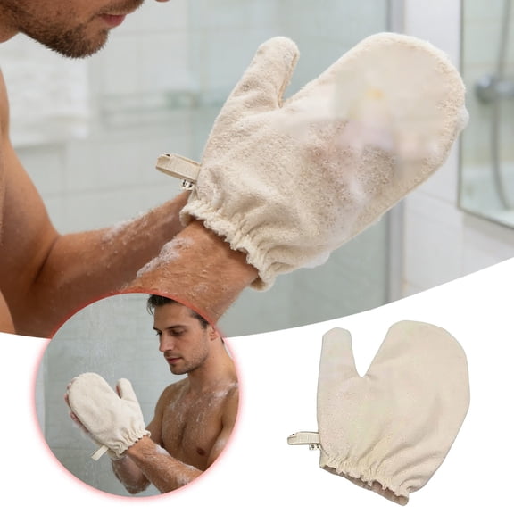 BKER Exfoliating Facial Scrubber Mitt Body Cleanser Wash Mittens Exfoliator Deep Face Cleaning Polishing Gloves Body Skin Dead Dry Remover Pad Tool for Men Women Bath Shower Spa Skincare
