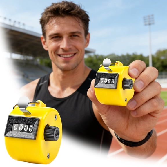 BKER Handheld Mechanical Counter Clicker – 4‑Digit Manual Reset Counters With Wrist Straps ‑Color Lightweight ABS For Sports Inventory Craft (9 Styles)