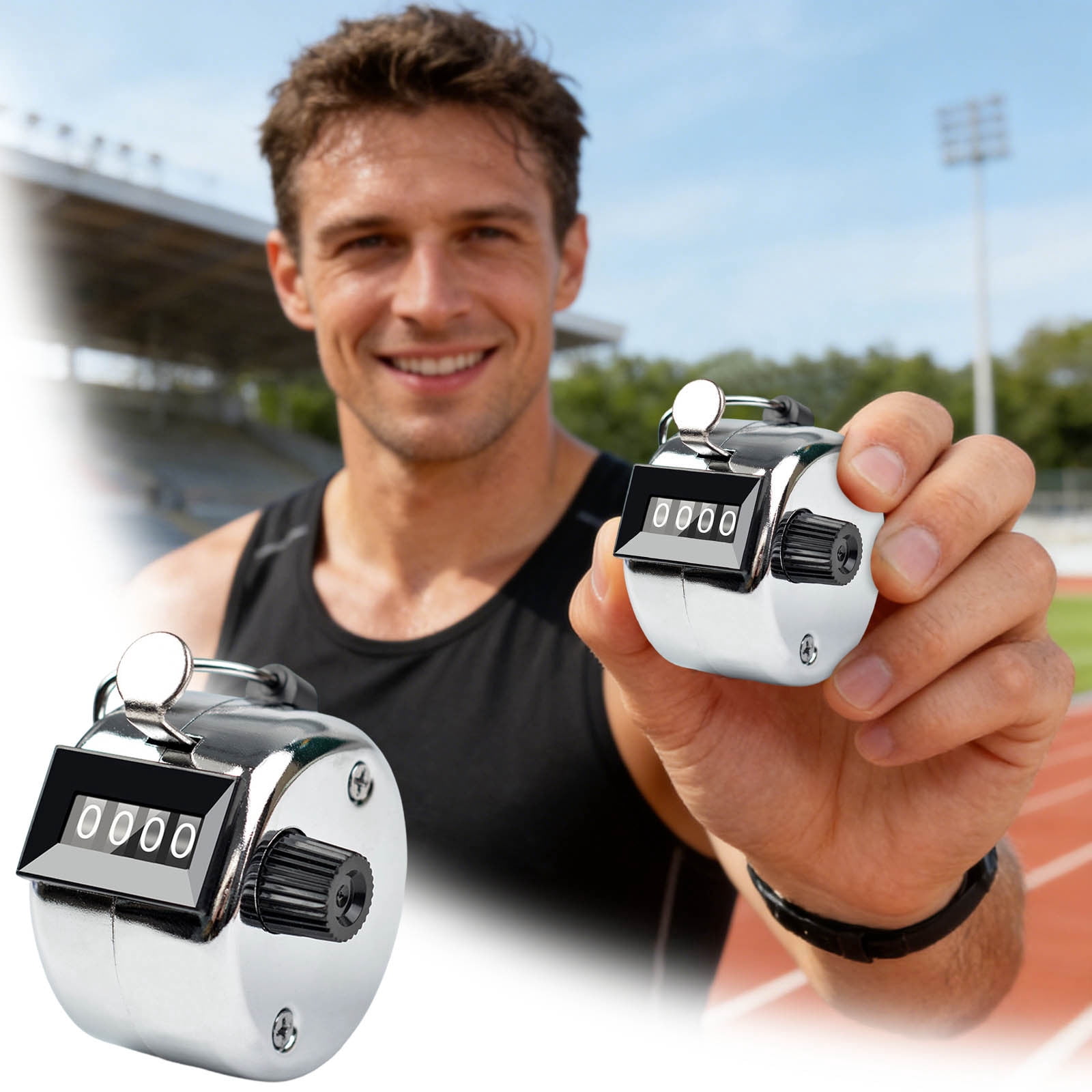 BKER Handheld Mechanical Counter Clicker – 4‑Digit Manual Reset ...