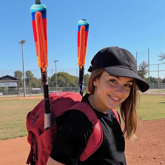 BKER Handle Cover - Baseball Bat Cover Sleeve Protects Vehicle & Bat Grip - Batting Gloves & Helmet Companion with Zippered Hook - Softball Accessory