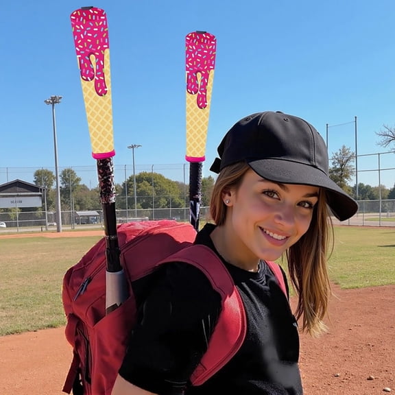 BKER Handle Cover - Baseball Bat Cover Sleeve Protects Vehicle & Bat Grip - Batting Gloves & Helmet Companion with Zippered Hook - Softball Accessory