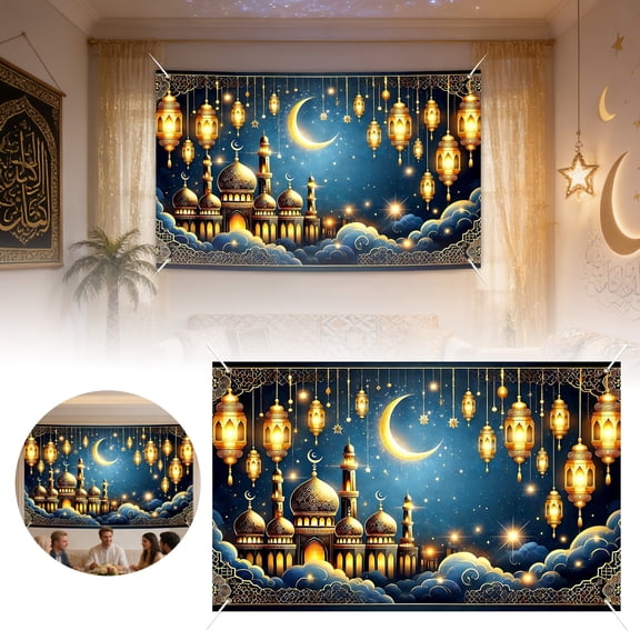 BKER Ramadan Decorations Holiday Themed Home Wall Hangings With A Moon Motif Can Be To Decorate Interiors Or Patios And Create A Festive Atmosphere.