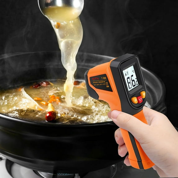 BKER T 600 The Rmometer 58°F 1112 °F Handheld Non Con Tact The Rmometer NJTY T 600 Adjustable For Metal Smelting/Cooking/Pizza Oven/Engine (Not For Human)