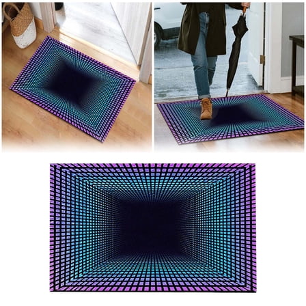 BKER Visual Illusion Endless Abyss Pattern HD Printed Non- Doormat,3D Optical Illusion Rug, Bottomless Hole Area Rugs, Abyss Carpet for Floor Door Mat,(40cm-120cm)