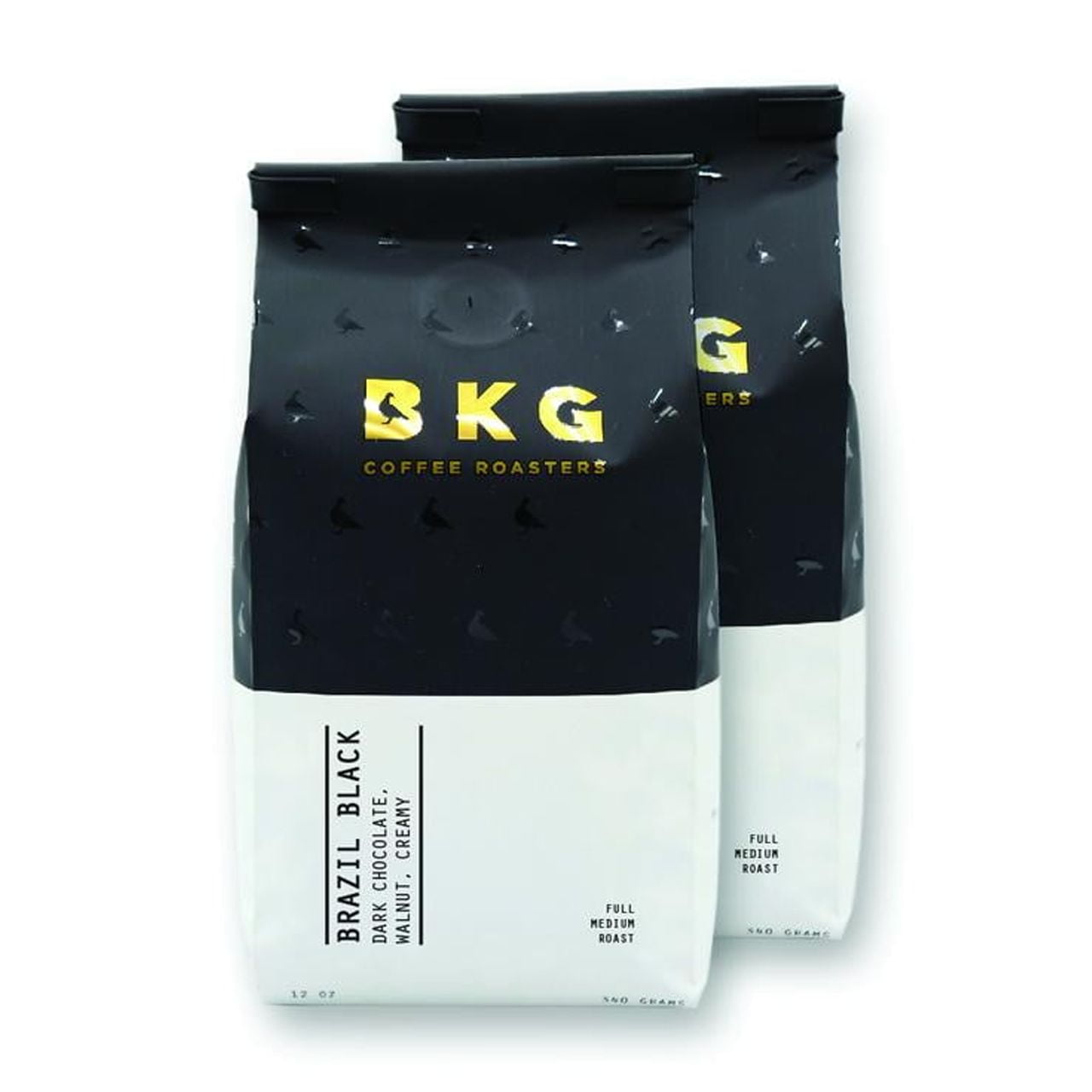 BKG Brazil Black, Single Origin Whole Bean Coffee, Medium-Dark Roast, 2-Pack